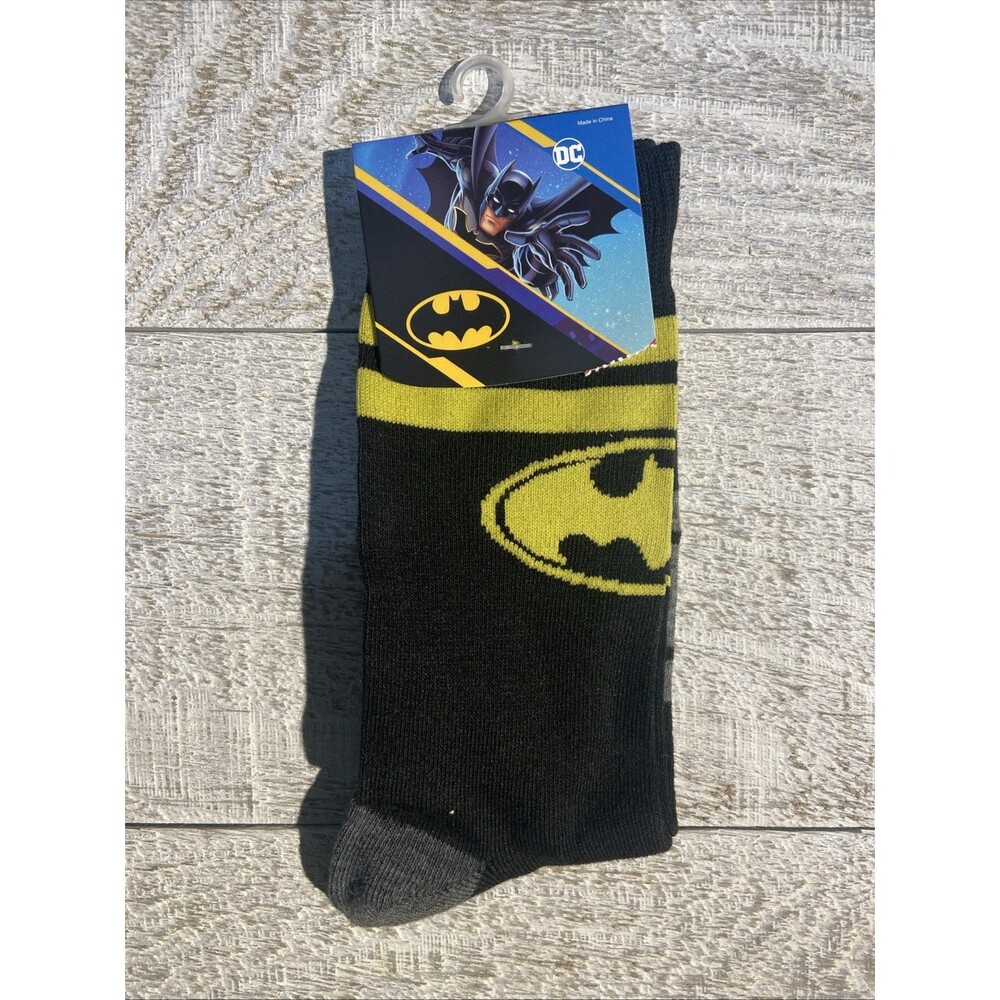 Batman Novelty Crew Socks 1 Pair Multicolor Shoe 8-12 #D064